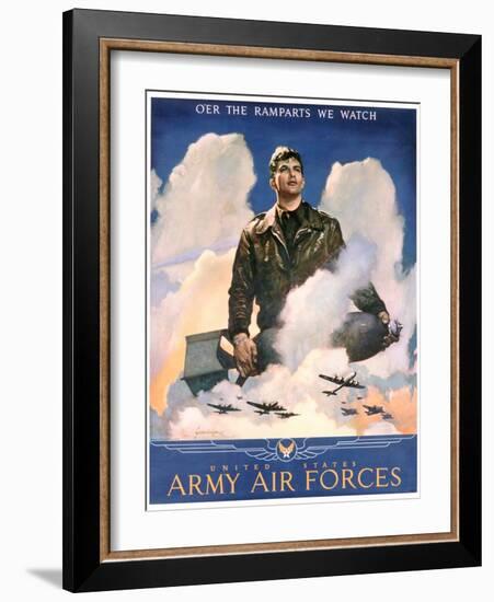 O'Er the Ramparts We Watch Recruitment Poster-Jes Schlaikjer-Framed Giclee Print