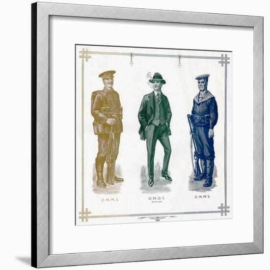 'O.H.M.S, O.H.O.S. (on his own), O.H.M.S.', 1916-Unknown-Framed Giclee Print