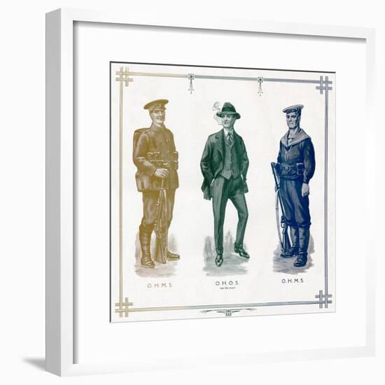 'O.H.M.S, O.H.O.S. (on his own), O.H.M.S.', 1916-Unknown-Framed Giclee Print