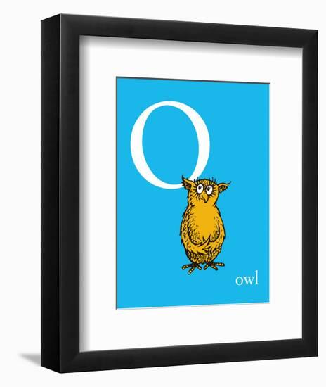 O is for Owl (blue)-Theodor (Dr. Seuss) Geisel-Framed Art Print