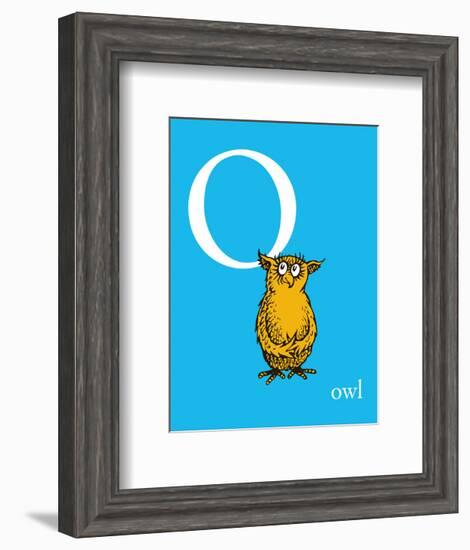 O is for Owl (blue)-Theodor (Dr. Seuss) Geisel-Framed Art Print