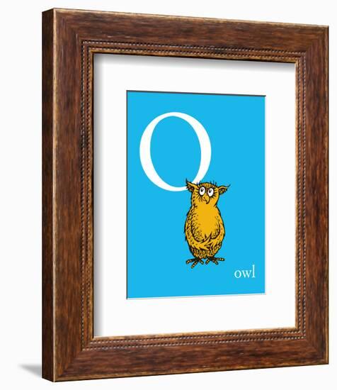 O is for Owl (blue)-Theodor (Dr. Seuss) Geisel-Framed Art Print