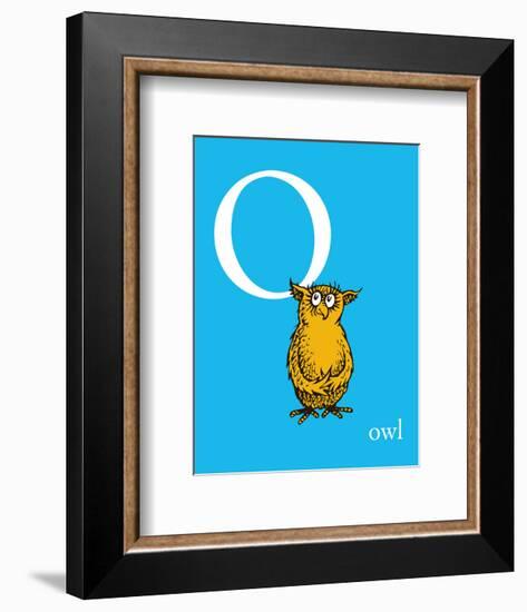 O is for Owl (blue)-Theodor (Dr. Seuss) Geisel-Framed Art Print