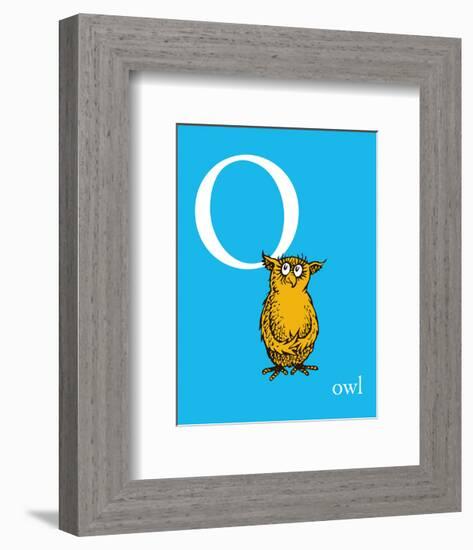 O is for Owl (blue)-Theodor (Dr. Seuss) Geisel-Framed Art Print