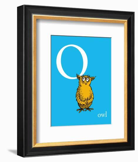 O is for Owl (blue)-Theodor (Dr. Seuss) Geisel-Framed Art Print