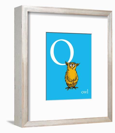 O is for Owl (blue)-Theodor (Dr. Seuss) Geisel-Framed Art Print