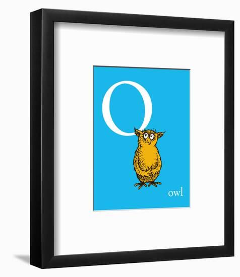 O is for Owl (blue)-Theodor (Dr. Seuss) Geisel-Framed Art Print