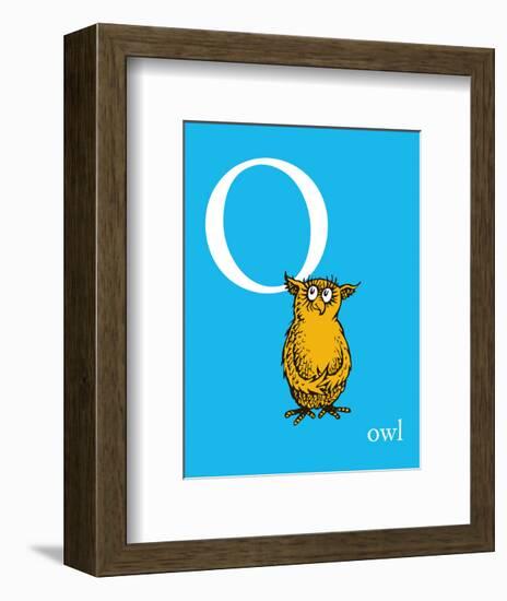 O is for Owl (blue)-Theodor (Dr. Seuss) Geisel-Framed Art Print