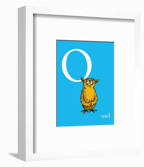 O is for Owl (blue)-Theodor (Dr. Seuss) Geisel-Framed Art Print