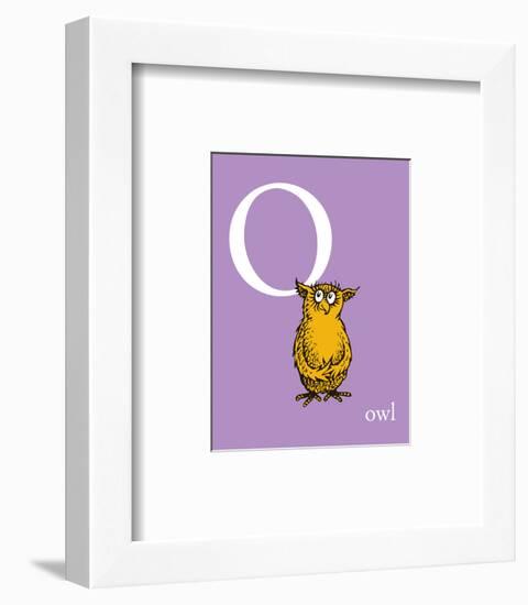 O is for Owl (purple)-Theodor (Dr. Seuss) Geisel-Framed Art Print