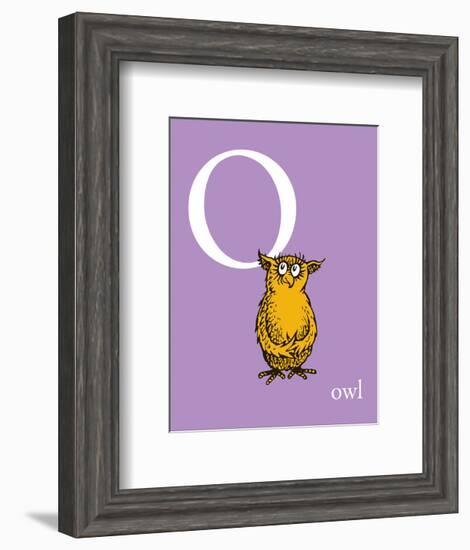 O is for Owl (purple)-Theodor (Dr. Seuss) Geisel-Framed Art Print