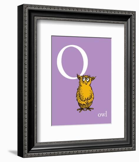 O is for Owl (purple)-Theodor (Dr. Seuss) Geisel-Framed Art Print