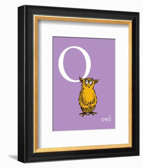 O is for Owl (purple)-Theodor (Dr. Seuss) Geisel-Framed Art Print