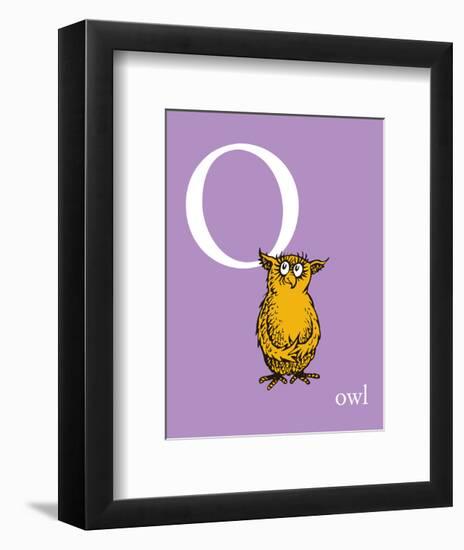 O is for Owl (purple)-Theodor (Dr. Seuss) Geisel-Framed Art Print