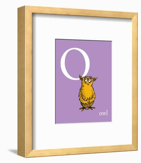 O is for Owl (purple)-Theodor (Dr. Seuss) Geisel-Framed Art Print