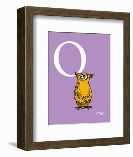 O is for Owl (purple)-Theodor (Dr. Seuss) Geisel-Framed Art Print