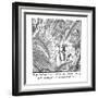 "O.K., I admit it, we're lost, but the important thing is to remain focuss?" - New Yorker Cartoon-Harry Bliss-Framed Premium Giclee Print