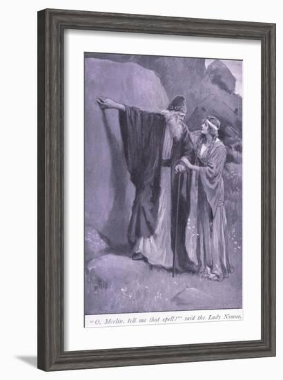 "O, Merlin Tell Me That Spell!" Said the Lady Niume-William Henry Margetson-Framed Giclee Print