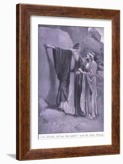 "O, Merlin Tell Me That Spell!" Said the Lady Niume-William Henry Margetson-Framed Giclee Print