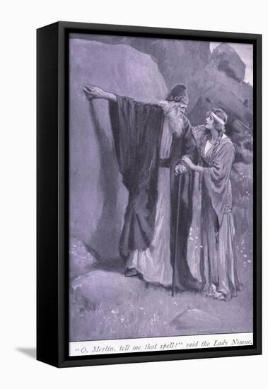 "O, Merlin Tell Me That Spell!" Said the Lady Niume-William Henry Margetson-Framed Premier Image Canvas