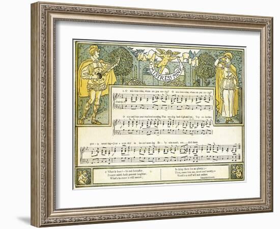 O Mistress Mine, Where are You Roving?', Song from 'twelfth Night', Act II, Scene III,…-Walter Crane-Framed Giclee Print