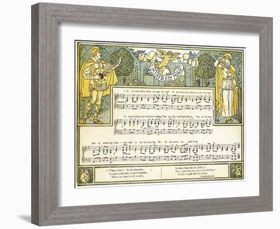 O Mistress Mine, Where are You Roving?', Song from 'twelfth Night', Act II, Scene III,…-Walter Crane-Framed Giclee Print