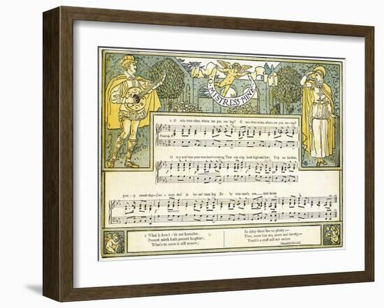 O Mistress Mine, Where are You Roving?', Song from 'twelfth Night', Act II, Scene III,…-Walter Crane-Framed Giclee Print