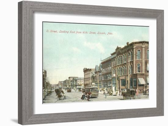 O Street and 10th, Lincoln, Nebraska-null-Framed Art Print