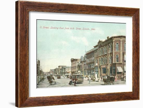 O Street and 10th, Lincoln, Nebraska-null-Framed Art Print