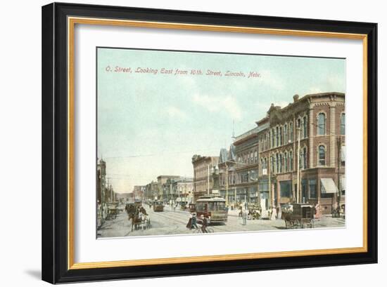 O Street and 10th, Lincoln, Nebraska-null-Framed Art Print