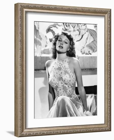 O toi ma Charmante YOU WERE NEVER LOVELIER by WilliamSeiter with Rita Hayworth, 1942 (b/w photo)-null-Framed Photo