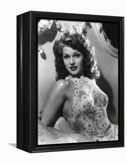 O toi ma Charmante YOU WERE NEVER LOVELIER by WilliamSeiter with Rita Hayworth, 1942 (b/w photo)-null-Framed Stretched Canvas