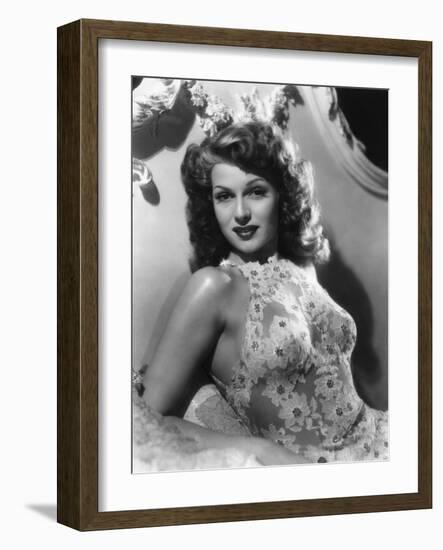 O toi ma Charmante YOU WERE NEVER LOVELIER by WilliamSeiter with Rita Hayworth, 1942 (b/w photo)-null-Framed Photo