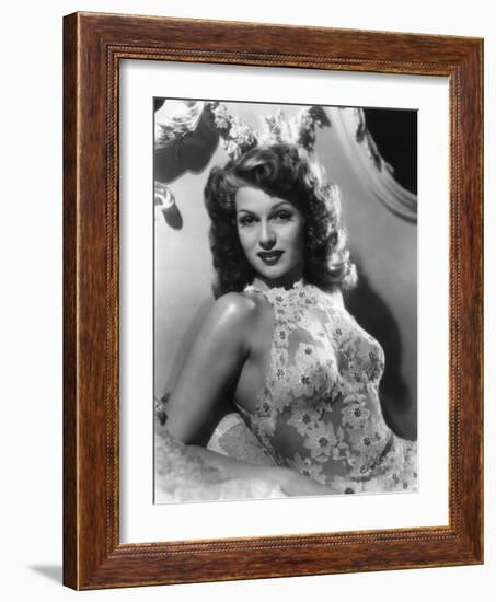 O toi ma Charmante YOU WERE NEVER LOVELIER by WilliamSeiter with Rita Hayworth, 1942 (b/w photo)-null-Framed Photo