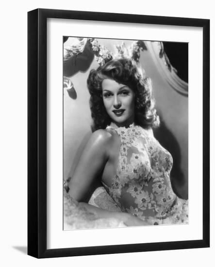 O toi ma Charmante YOU WERE NEVER LOVELIER by WilliamSeiter with Rita Hayworth, 1942 (b/w photo)-null-Framed Photo