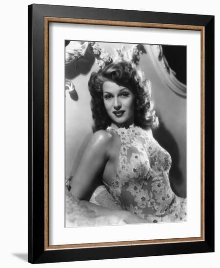 O toi ma Charmante YOU WERE NEVER LOVELIER by WilliamSeiter with Rita Hayworth, 1942 (b/w photo)-null-Framed Photo