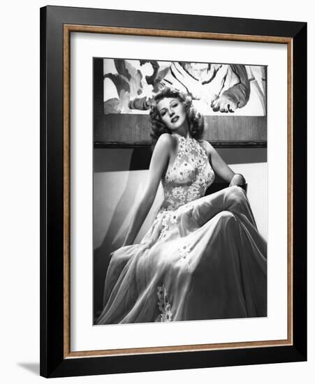 O toi ma Charmante YOU WERE NEVER LOVELIER by WilliamSeiter with Rita Hayworth, 1942 (b/w photo)-null-Framed Photo