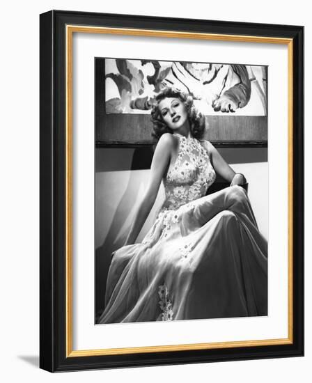 O toi ma Charmante YOU WERE NEVER LOVELIER by WilliamSeiter with Rita Hayworth, 1942 (b/w photo)-null-Framed Photo