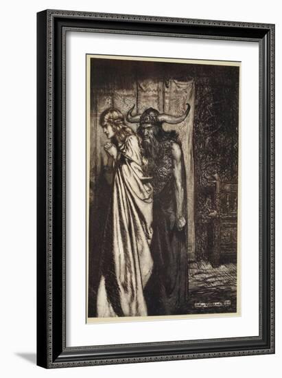 O wife betrayed I will avenge they trust deceived!', from 'Siegfried and the Twilight of Gods'-Arthur Rackham-Framed Giclee Print