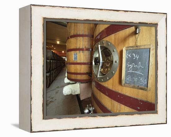 Oak Barrels and Foudre Fermentation Vats, Chateau Puech-Haut, Saint-Drezery-Per Karlsson-Framed Premier Image Canvas