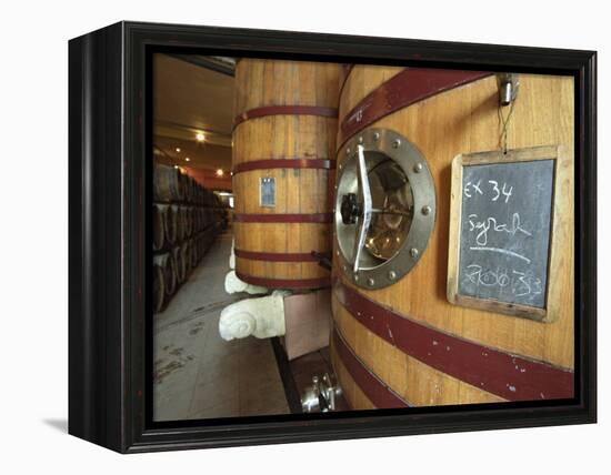 Oak Barrels and Foudre Fermentation Vats, Chateau Puech-Haut, Saint-Drezery-Per Karlsson-Framed Premier Image Canvas