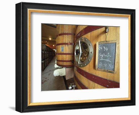 Oak Barrels and Foudre Fermentation Vats, Chateau Puech-Haut, Saint-Drezery-Per Karlsson-Framed Photographic Print