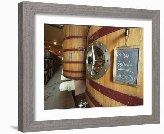 Oak Barrels and Foudre Fermentation Vats, Chateau Puech-Haut, Saint-Drezery-Per Karlsson-Framed Photographic Print