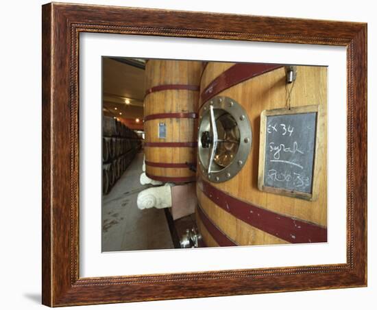 Oak Barrels and Foudre Fermentation Vats, Chateau Puech-Haut, Saint-Drezery-Per Karlsson-Framed Photographic Print