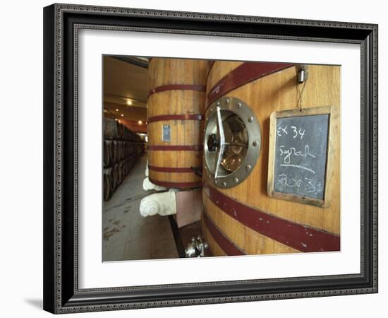 Oak Barrels and Foudre Fermentation Vats, Chateau Puech-Haut, Saint-Drezery-Per Karlsson-Framed Photographic Print