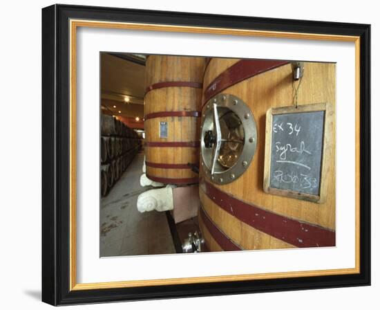 Oak Barrels and Foudre Fermentation Vats, Chateau Puech-Haut, Saint-Drezery-Per Karlsson-Framed Photographic Print