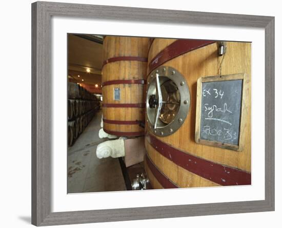 Oak Barrels and Foudre Fermentation Vats, Chateau Puech-Haut, Saint-Drezery-Per Karlsson-Framed Photographic Print