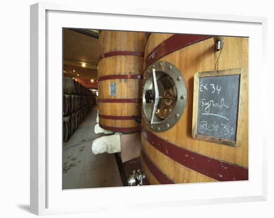 Oak Barrels and Foudre Fermentation Vats, Chateau Puech-Haut, Saint-Drezery-Per Karlsson-Framed Photographic Print