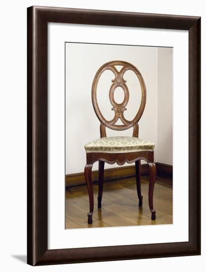 Oak Chair with Oval Openwork Back, Germany-null-Framed Giclee Print