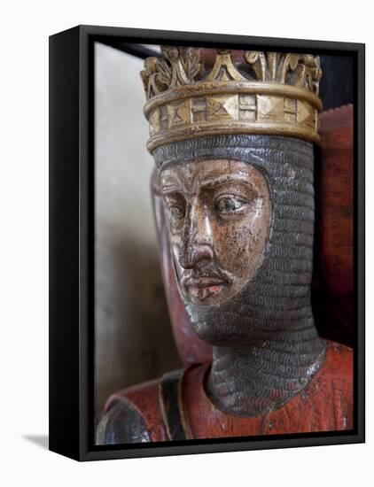 Oak Effigy of Robert, Duke of Normandy, Died 1134, Gloucestershire, England-Nick Servian-Framed Premier Image Canvas